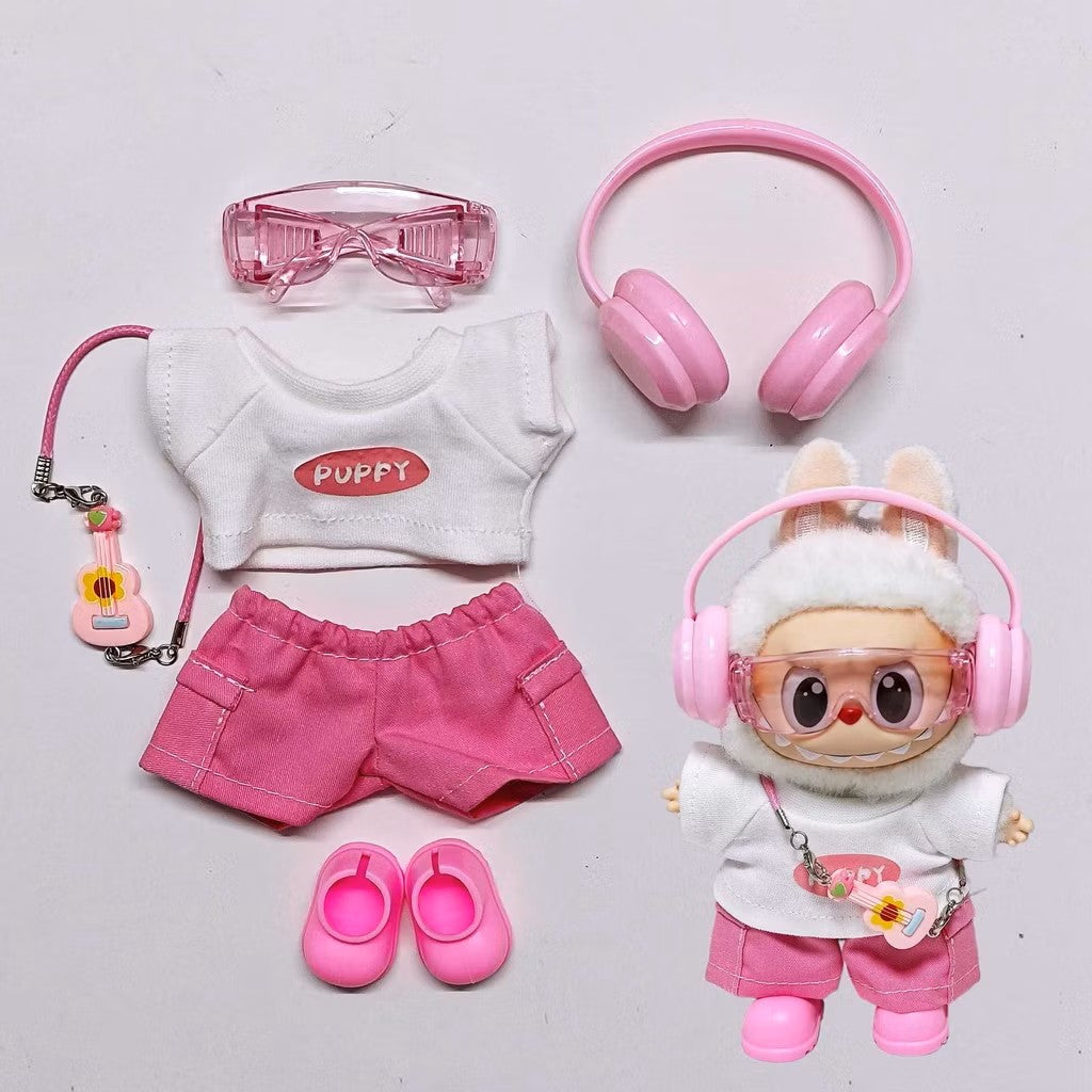 Labubu – Rosa Groove sett for Labubu 17 cm