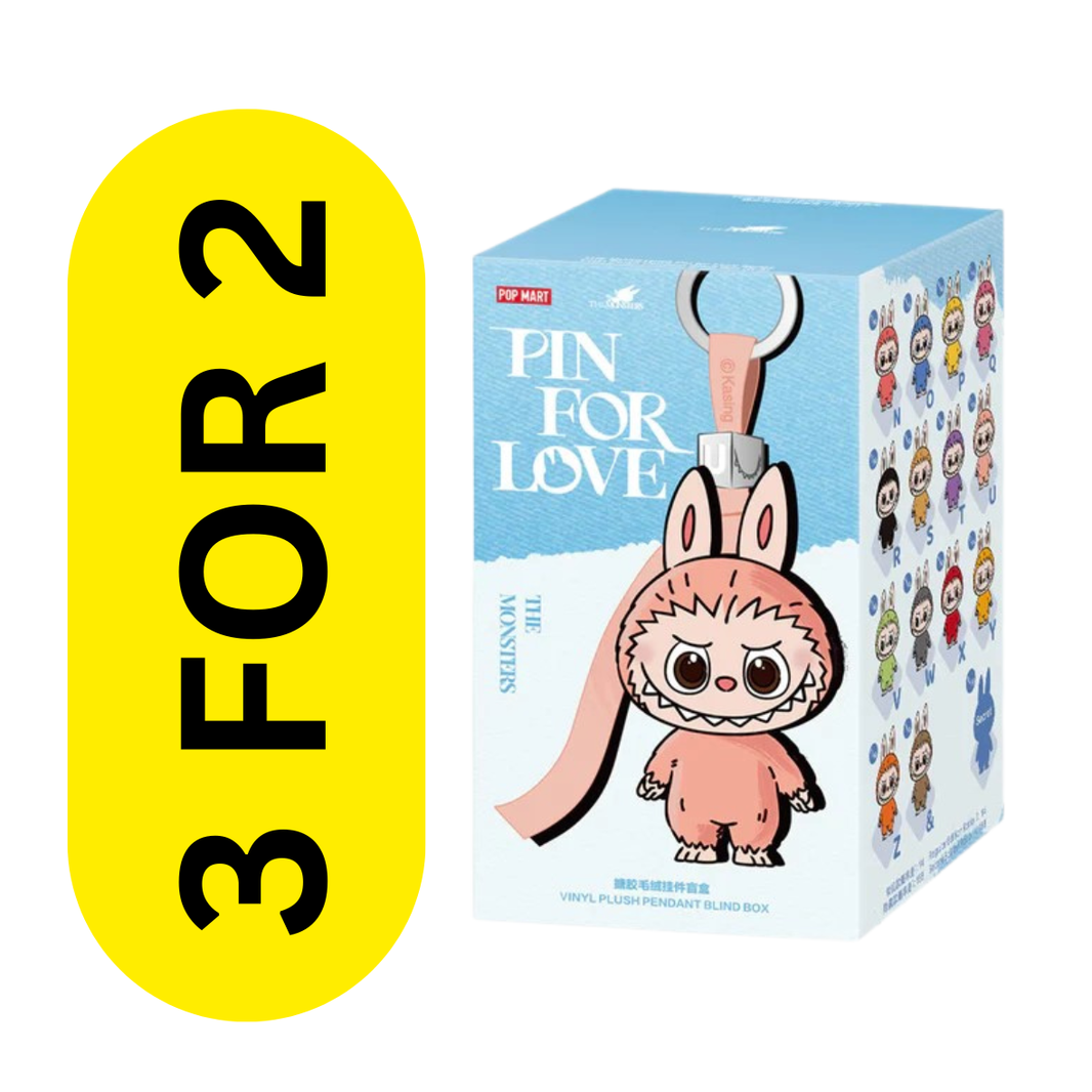 Labubu – 3 for 2 – Pin for Love (N–Z, Blue Boxes) – Pop Mart