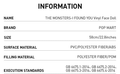 POP MART Original - THE-MONSTERS -ZIMOMO I Found You  58 cm