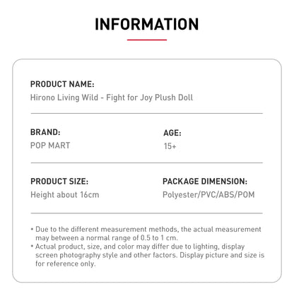 Hirono - Living Wild Fight for Joy Plush Doll - POP Mart