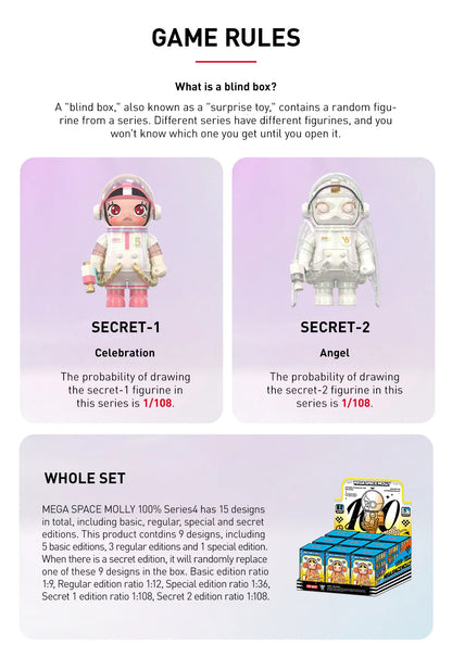 Molly -  MEGA Space Molly 100% Series 4 SECRET - POP Mart