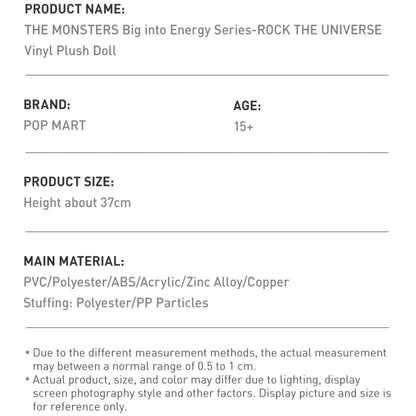 THE MONSTERS BIG INTO ENERGY SERIES - ROCK THE UNIVERSE  (37 cm)