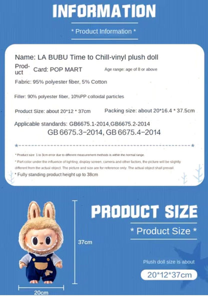 Labubu - The Monsters TIME TO CHILL Vinyl Plush Doll 38 cm - Pop Mart