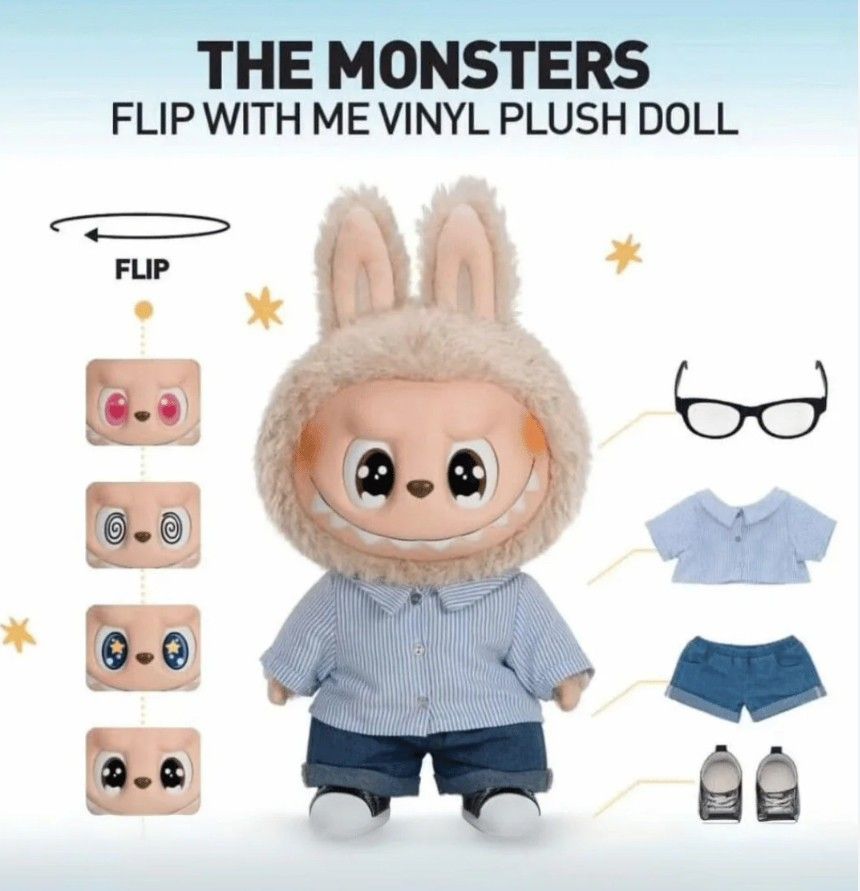 Popmart Labubu Flip with Me ぬいぐるみ ２個 POPMART LABUBU THE MONSTERS FLIP WITH ME Vinyl PLUSH DOLL