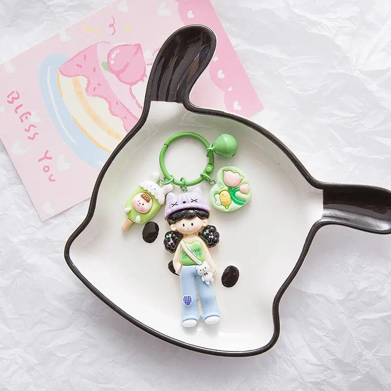 Søte Kawaii nøkkelringer anheng